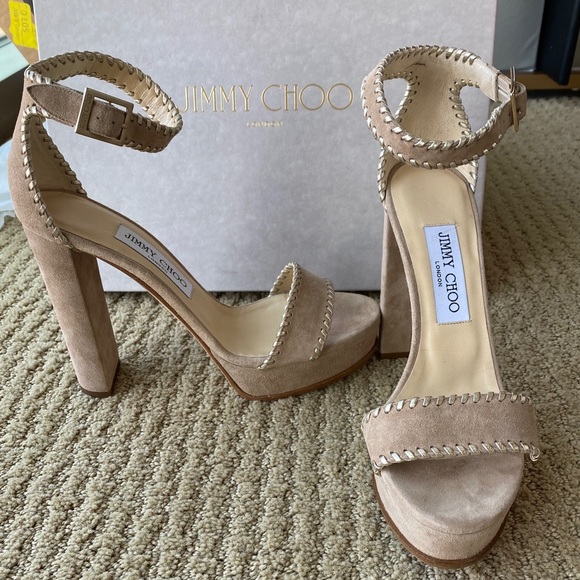 NWT Jimmy Choo Holly Suede Whipstitched Sandal - Picture 4 of 9